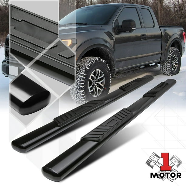 For 15-20 Ford F150/Super Duty Crew Oval 5" Step Nerf Bar Running Board Black